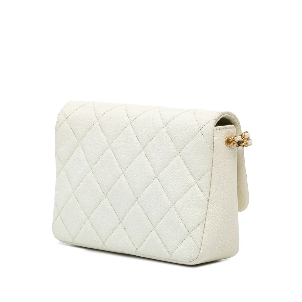 Pre-Loved Chanel Small Quilted Caviar Chain Melody Flap